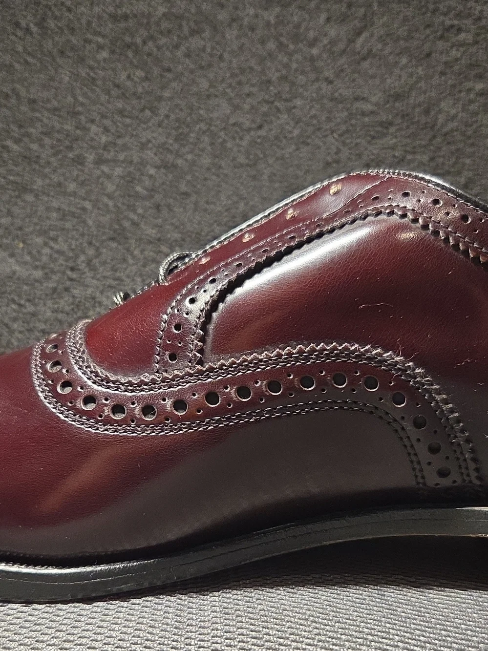 Allen Edmonds Burgundy Leather Wingtip Oxfords